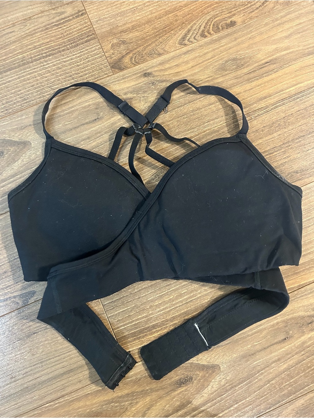 Alphalete Black Strappy Wrap-Around Sports Bra